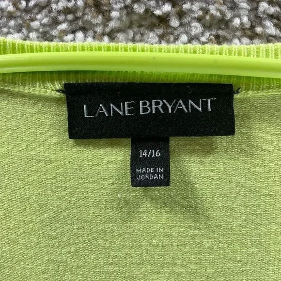 Lane Bryant Sweater Womens 14/16 Green Button Up Cardigan‎ Preppy Plus Casual - Picture 6 of 11